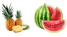 Frutta: ananas e anguria