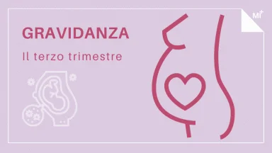Terzo trimestre gravidanza infografica.