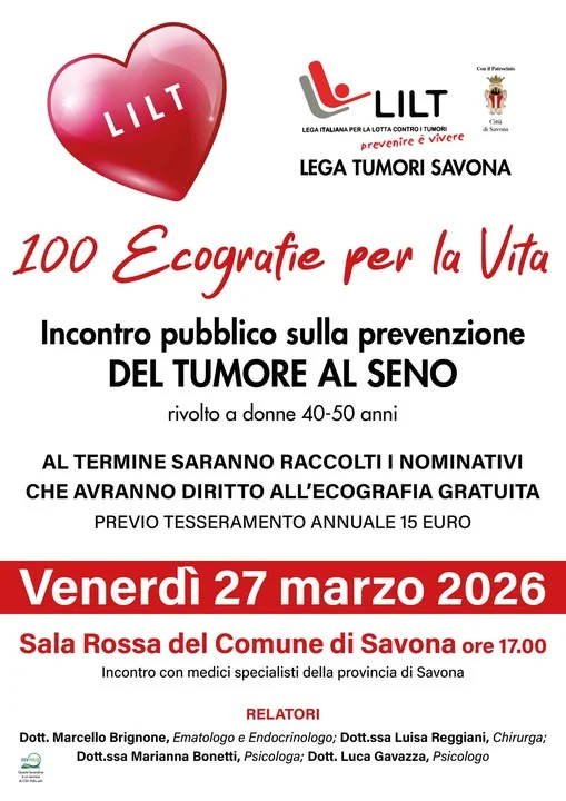 Evento LILT Savona -100 ecografie per la vita