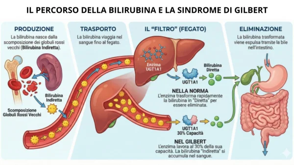 Rappresentazione della bilirubina nella Sindrome di Gilbert