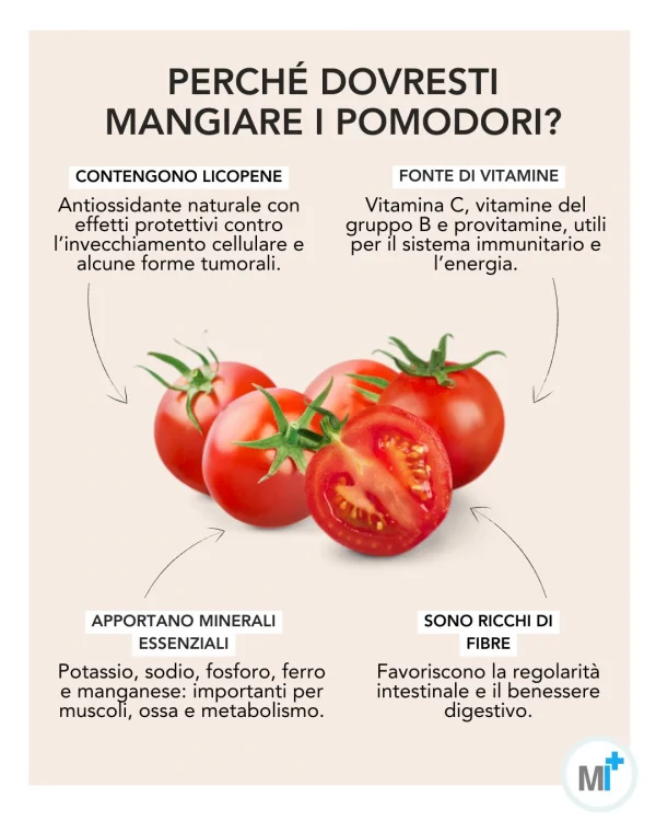 Gli effetti benefici dei pomodori - infografica