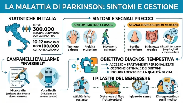 Sintomi del Parkinson - infografica